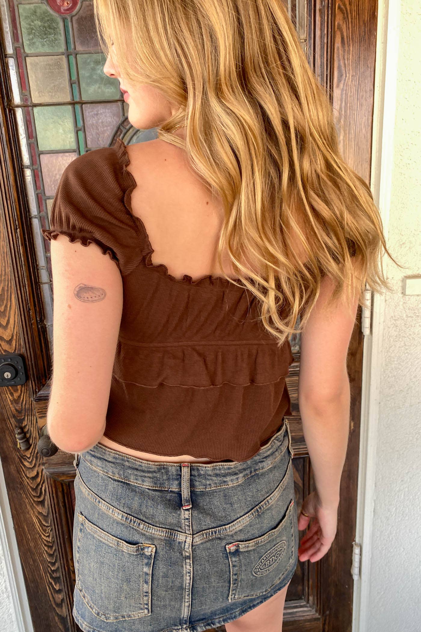 rosy crop top